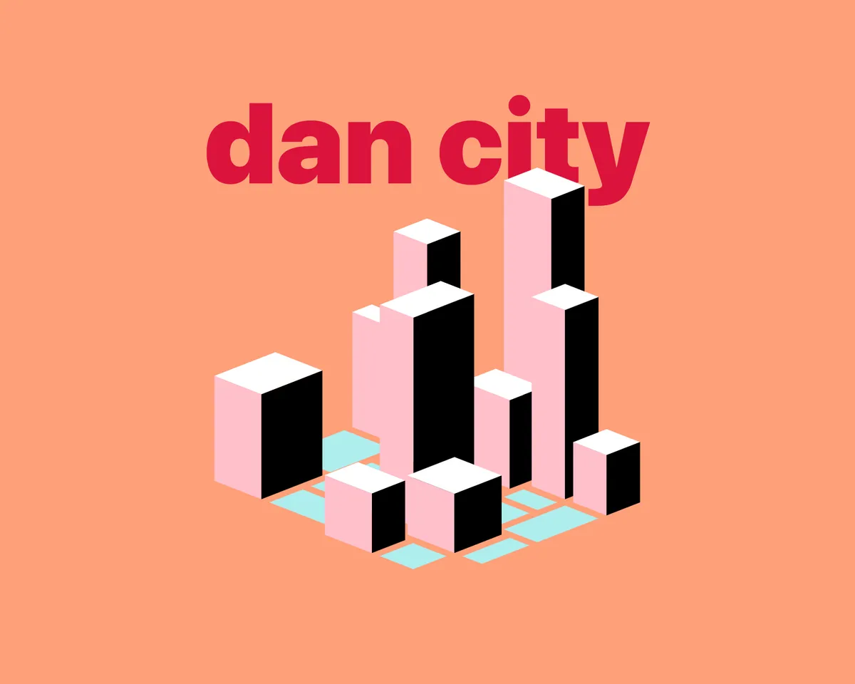 A randomly generated set of rectangles meant to look like a city block